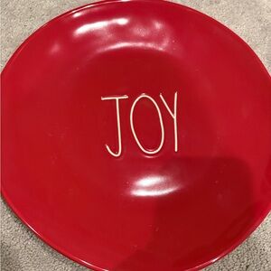 Rae Dunn Red JOY Plate